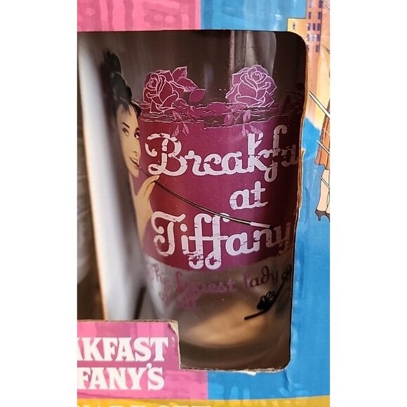 VINTAGE 1995 BREAKFAST AT TIFFANY'S GLASSWARE SET BY AVELA TWO 16 OZ GLASSES NEW - Picture 2 of 5